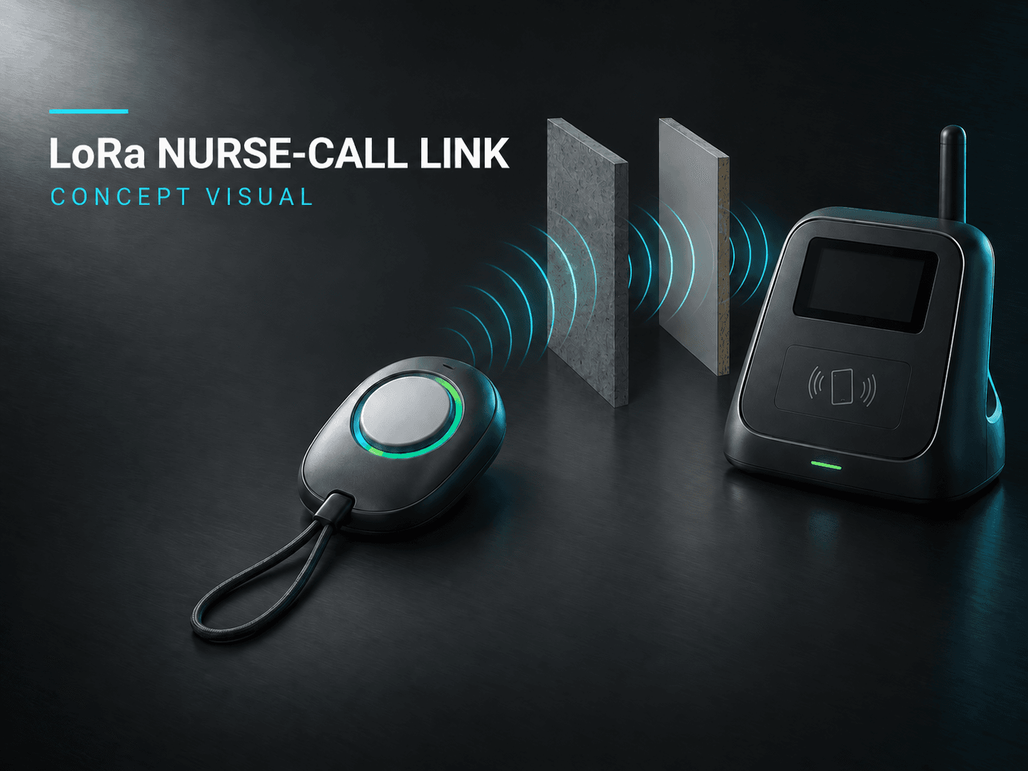 LoRa nurse-call system: hardware overview concept illustration