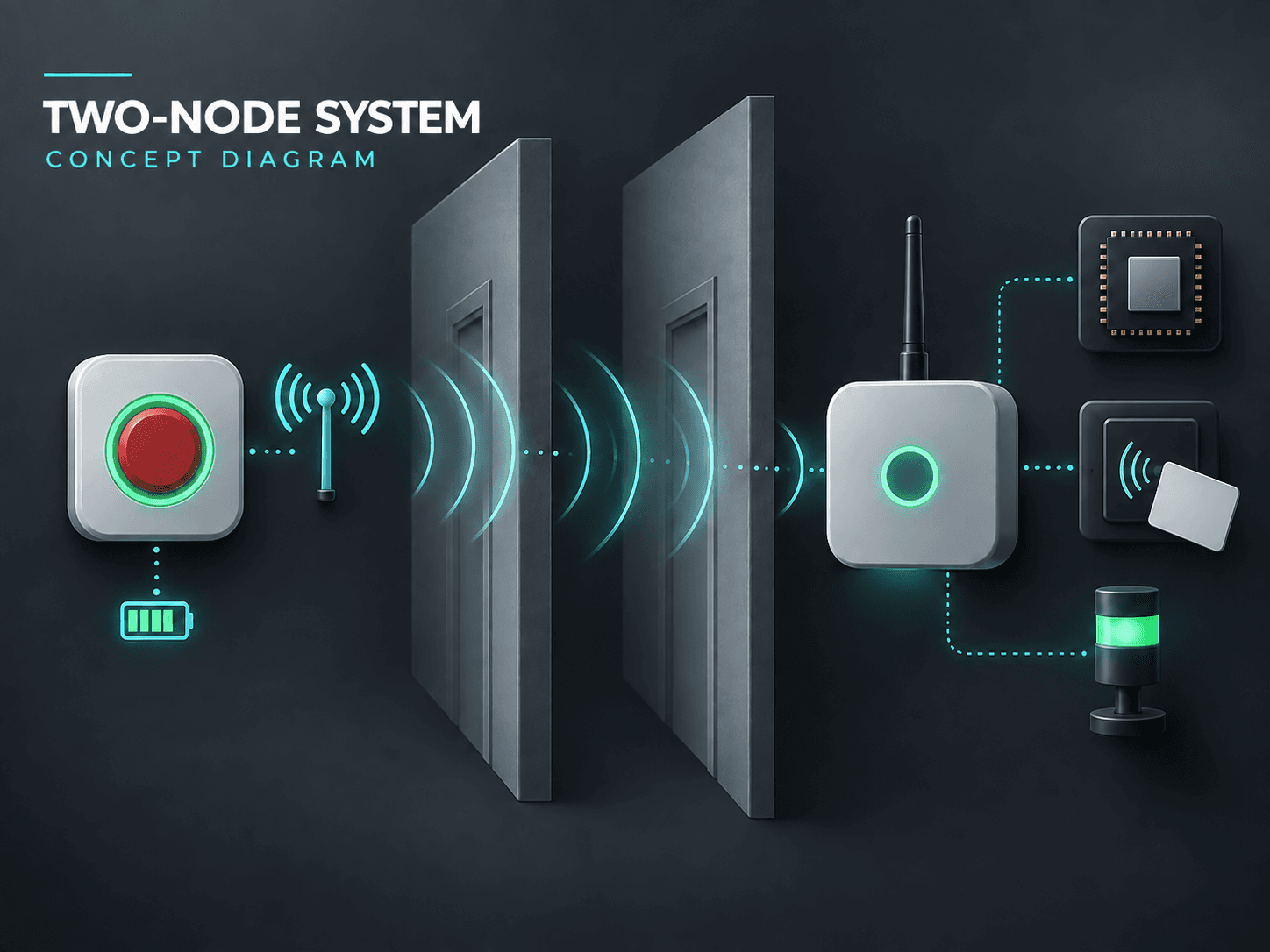 LoRa nurse-call system: system architecture concept illustration