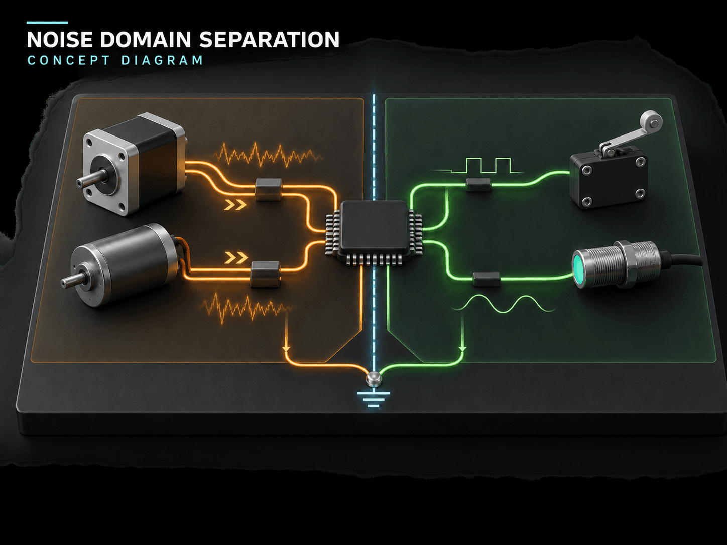 STM32 station-control PCB: hardware design detail concept illustration