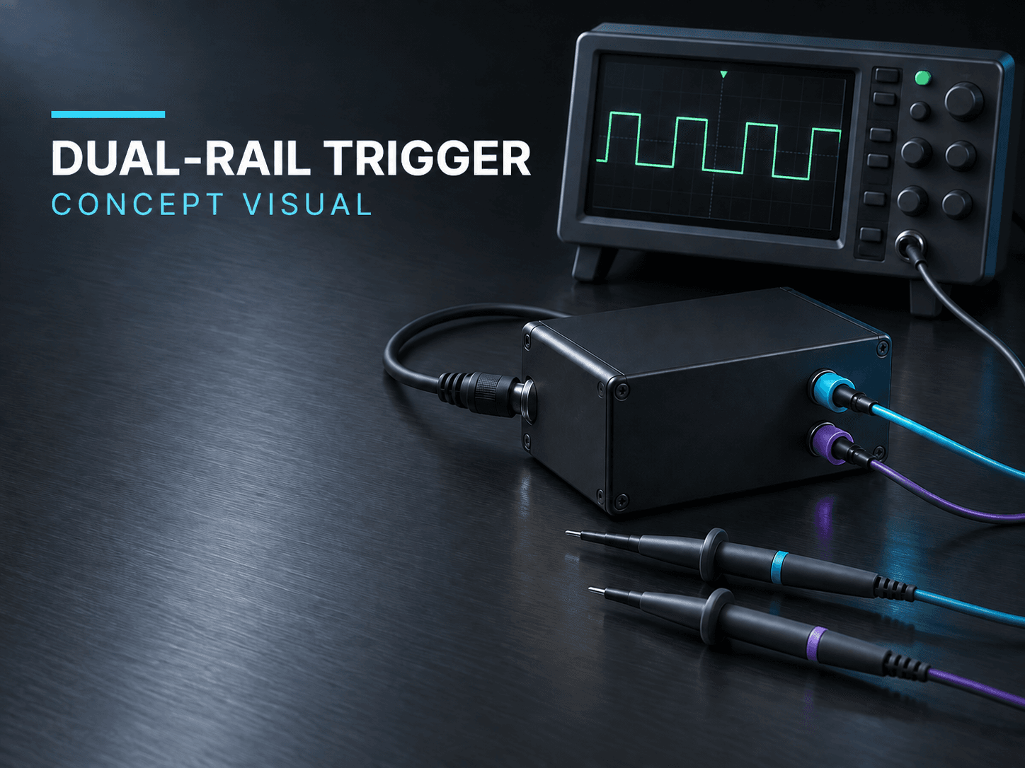 Dual-rail trigger unit: hardware overview concept illustration