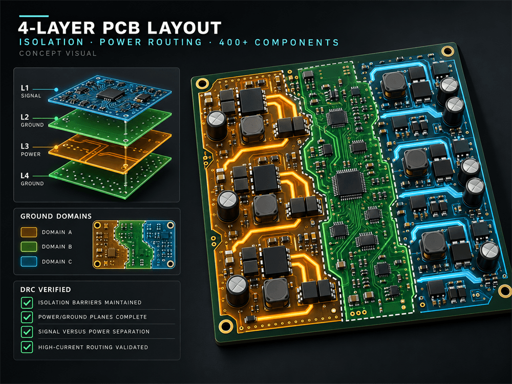 TMR actuator driver PCB: 3-ECU voting and 24 output channels: hardware design detail concept illustration