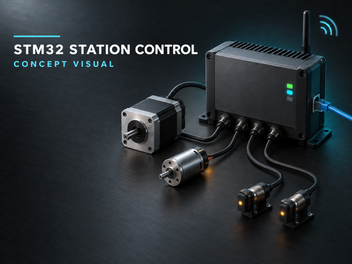 STM32 station-control PCB concept presentation